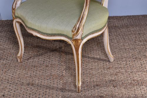GEORGE III PAINTED CABRIOLE ARMCHAIR - ADDITIONAL PHOTO 6