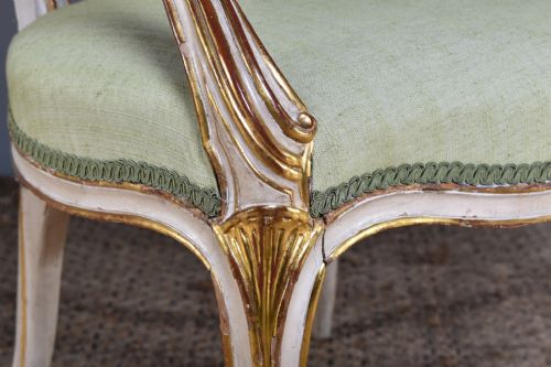 GEORGE III PAINTED CABRIOLE ARMCHAIR - ADDITIONAL PHOTO 7