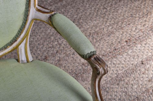 GEORGE III PAINTED CABRIOLE ARMCHAIR - ADDITIONAL PHOTO 9