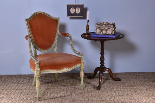 GEORGE III PAINTED SHIELDBACK ARMCHAIR - ADDITIONAL PHOTO 1
