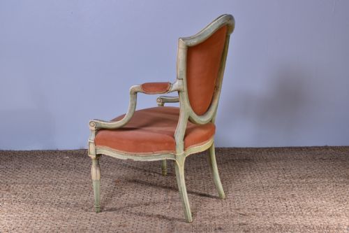 GEORGE III PAINTED SHIELDBACK ARMCHAIR - ADDITIONAL PHOTO 5