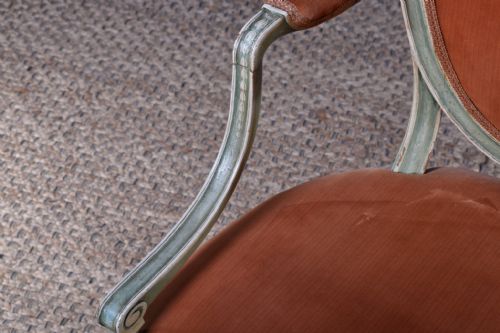 GEORGE III PAINTED SHIELDBACK ARMCHAIR - ADDITIONAL PHOTO 6