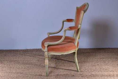 GEORGE III PAINTED SHIELDBACK ARMCHAIR - ADDITIONAL PHOTO 7