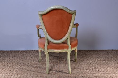 GEORGE III PAINTED SHIELDBACK ARMCHAIR - ADDITIONAL PHOTO 8