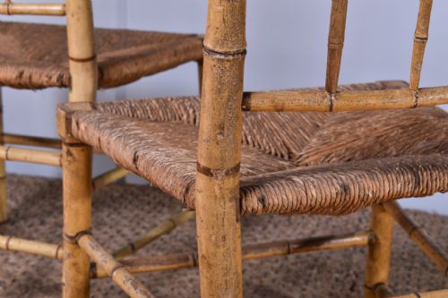 PAIR OF PAINTED FAUX BAMBOO SIDE CHAIRS - ADDITIONAL PHOTO 5