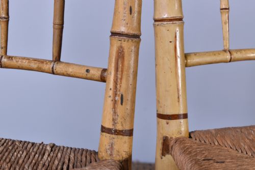 PAIR OF PAINTED FAUX BAMBOO SIDE CHAIRS - ADDITIONAL PHOTO 6