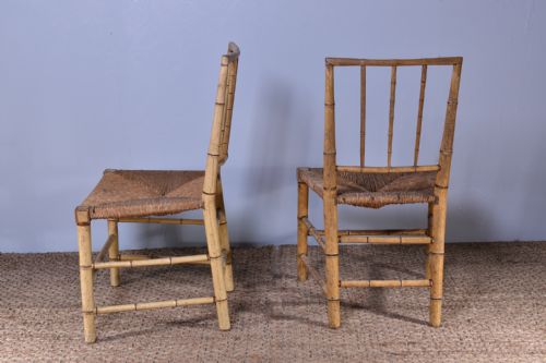PAIR OF PAINTED FAUX BAMBOO SIDE CHAIRS - ADDITIONAL PHOTO 8