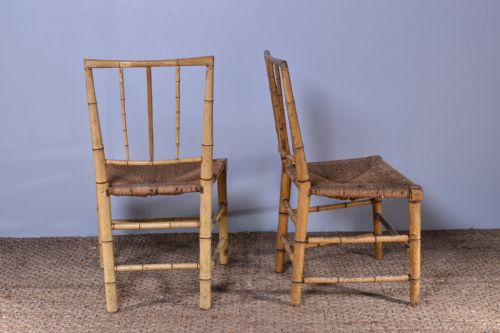 PAIR OF PAINTED FAUX BAMBOO SIDE CHAIRS - ADDITIONAL PHOTO 9