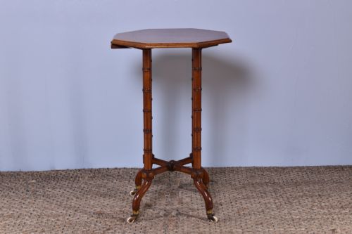mahogany faux bamboo side table - CATEGORY: ANTIQUE TABLES - DATED 19TH CENTURY