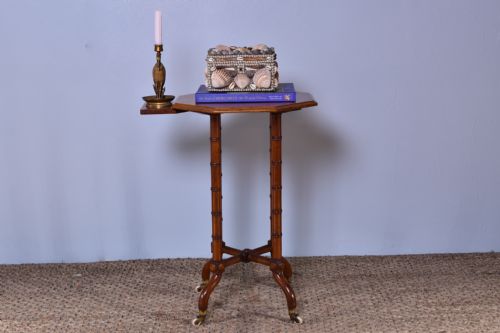 MAHOGANY FAUX BAMBOO SIDE TABLE - ADDITIONAL PHOTO 1