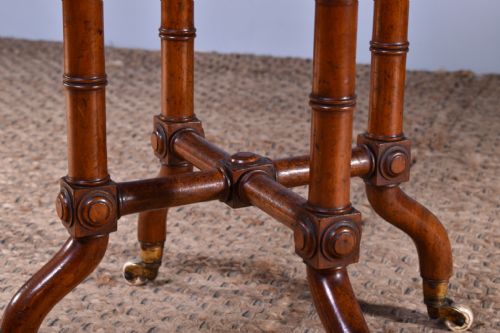 MAHOGANY FAUX BAMBOO SIDE TABLE - ADDITIONAL PHOTO 3