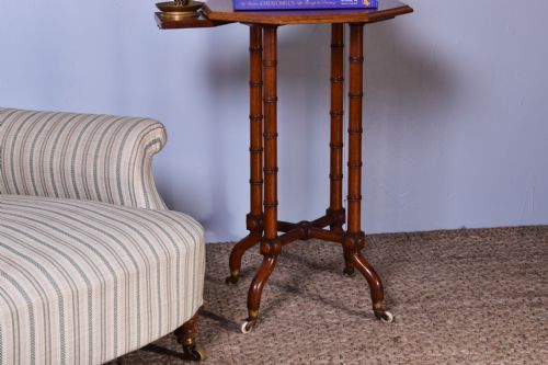 MAHOGANY FAUX BAMBOO SIDE TABLE - ADDITIONAL PHOTO 7
