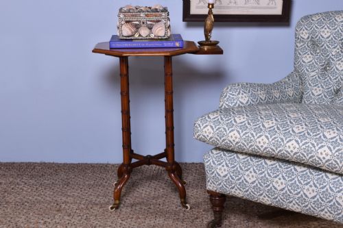 MAHOGANY FAUX BAMBOO SIDE TABLE - ADDITIONAL PHOTO 9