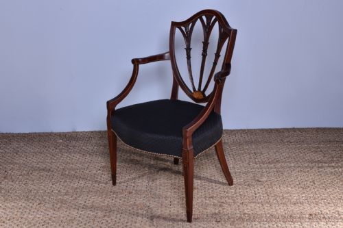 GEORGE III CARVED SHIELDBACK ARMCHAIR - ADDITIONAL PHOTO 2