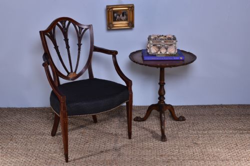 GEORGE III CARVED SHIELDBACK ARMCHAIR - ADDITIONAL PHOTO 4