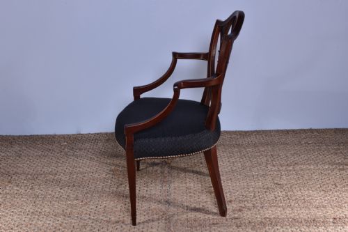 GEORGE III CARVED SHIELDBACK ARMCHAIR - ADDITIONAL PHOTO 6
