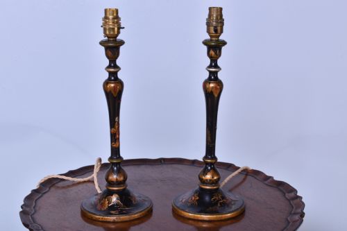 PAIR OF CHINOISERIE TABLE LAMPS - ADDITIONAL PHOTO 4