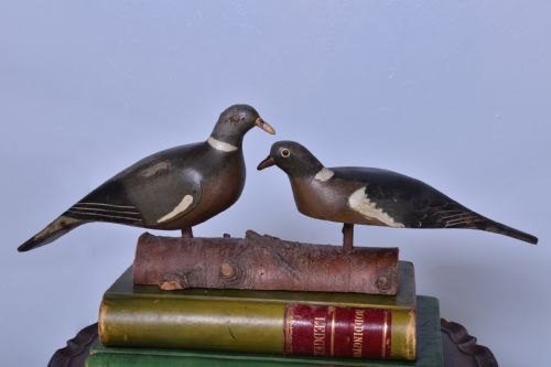 pair of pigeon decoys - CATEGORY: ANTIQUE MISCELLANEOUS - DATED 19TH CENTURY