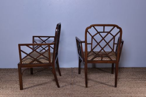 PAIR OF MAHOGANY COCKPEN ARMCHAIRS - ADDITIONAL PHOTO 4