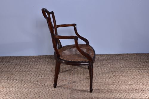 GEORGE III CARVED SHIELDBACK ARMCHAIR ATTRIBUTED TO GILLOWS - ADDITIONAL PHOTO 2