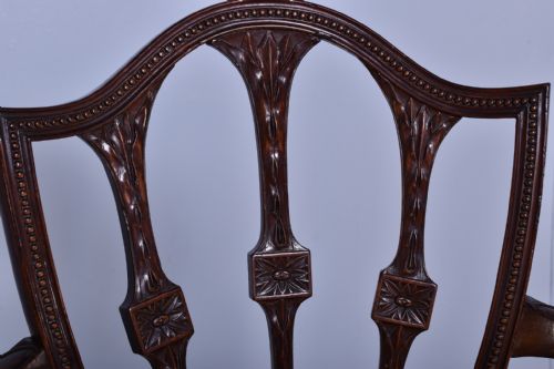GEORGE III CARVED SHIELDBACK ARMCHAIR ATTRIBUTED TO GILLOWS - ADDITIONAL PHOTO 7