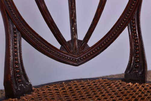 GEORGE III CARVED SHIELDBACK ARMCHAIR ATTRIBUTED TO GILLOWS - ADDITIONAL PHOTO 8