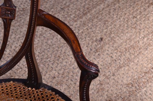 GEORGE III CARVED SHIELDBACK ARMCHAIR ATTRIBUTED TO GILLOWS - ADDITIONAL PHOTO 9