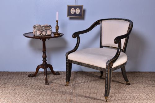 REGENCY EBONISED OPEN ARMCHAIR - ADDITIONAL PHOTO 1