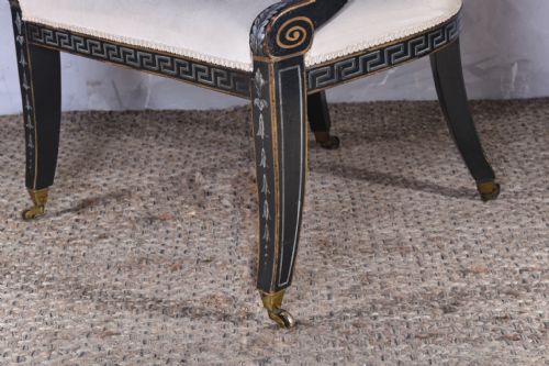 REGENCY EBONISED OPEN ARMCHAIR - ADDITIONAL PHOTO 2