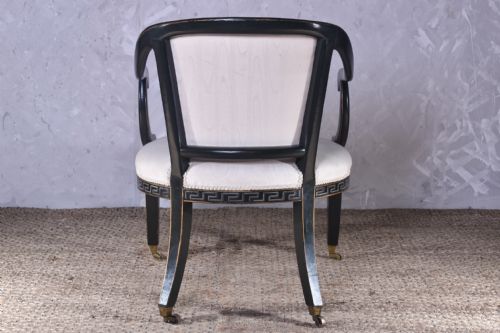 REGENCY EBONISED OPEN ARMCHAIR - ADDITIONAL PHOTO 6