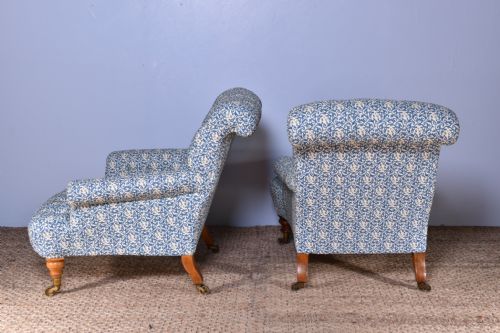 PAIR OF HOWARD SONS DEEPBUTTONED ARMCHAIRS - ADDITIONAL PHOTO 8