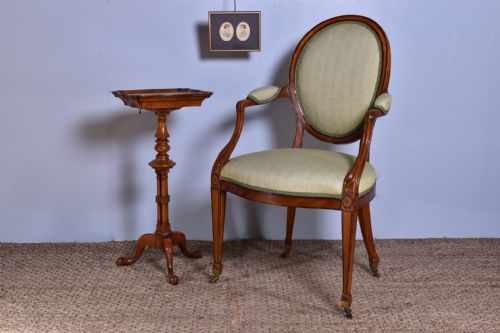 GEORGE III SATINWOOD OPEN ARMCHAIR - ADDITIONAL PHOTO 1