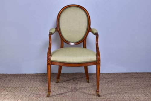 GEORGE III SATINWOOD OPEN ARMCHAIR - ADDITIONAL PHOTO 6