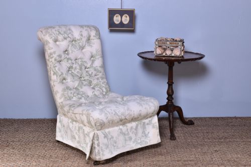 gillows deepbuttoned slipper chair - CATEGORY: ANTIQUE CHAIRS - DATED 19TH CENTURY