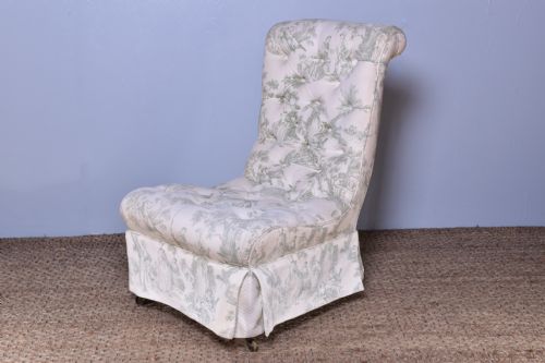 GILLOWS DEEPBUTTONED SLIPPER CHAIR - ADDITIONAL PHOTO 1