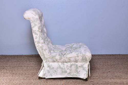 GILLOWS DEEPBUTTONED SLIPPER CHAIR - ADDITIONAL PHOTO 4
