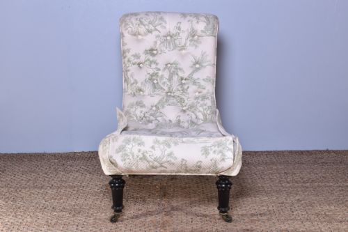 GILLOWS DEEPBUTTONED SLIPPER CHAIR - ADDITIONAL PHOTO 5