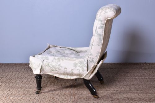 GILLOWS DEEPBUTTONED SLIPPER CHAIR - ADDITIONAL PHOTO 8