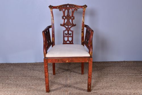 chinese chippendale style armchair - CATEGORY: ANTIQUE CHAIRS - DATED 1900