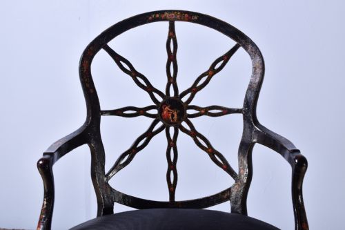 GEORGE III PAINTED OPEN ARMCHAIR - ADDITIONAL PHOTO 1
