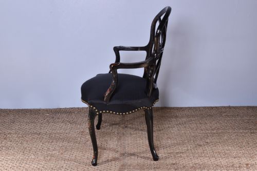 GEORGE III PAINTED OPEN ARMCHAIR - ADDITIONAL PHOTO 4