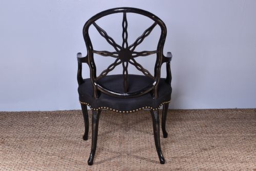 GEORGE III PAINTED OPEN ARMCHAIR - ADDITIONAL PHOTO 5