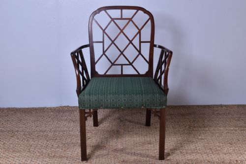 GEORGE III MAHOGANY COCKPEN ARMCHAIR - ADDITIONAL PHOTO 4
