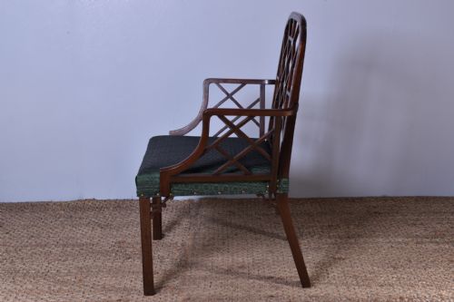 GEORGE III MAHOGANY COCKPEN ARMCHAIR - ADDITIONAL PHOTO 5