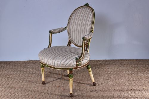 george iii painted armchair - CATEGORY: ANTIQUE CHAIRS - DATED GEORGIAN