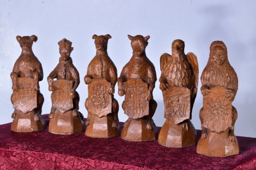collection of gnomeman carved oak figures - CATEGORY: ANTIQUE SCULPTURES - DATED 1950