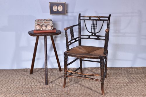 REGENCY FAUX BAMBOO ARMCHAIR - ADDITIONAL PHOTO 3