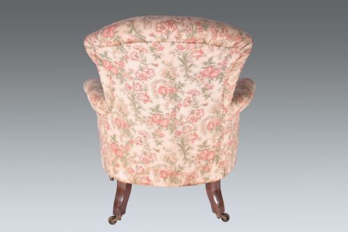 HOWARD SONS DEEPBUTTONED BACK ARMCHAIR - ADDITIONAL PHOTO 6
