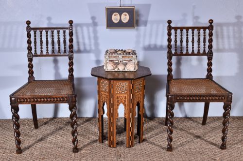 PAIR OF BARLEY TWIST SIDE CHAIRS - ADDITIONAL PHOTO 2