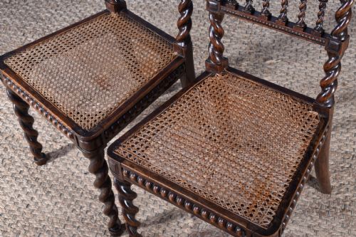 PAIR OF BARLEY TWIST SIDE CHAIRS - ADDITIONAL PHOTO 4